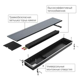 Конвектор внутрипольный Royal Thermo ATRIUM-110/300/2600-DG-U-LB - фото 6